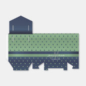 Navy Blue en Sage Green Polka Dots Bedankdoosjes (Uitgevouwen)