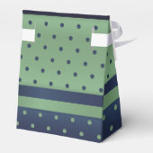 Navy Blue en Sage Green Polka Dots Bedankdoosjes (Achterkant)