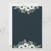 Navy Blue en Sage Wedding Invitation Kaart (Achterkant)