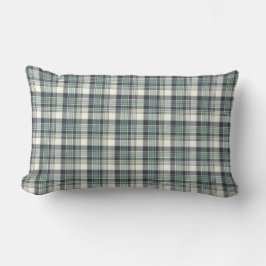 Navy Blue en Seafoam Green Coastal Plaid Kussen