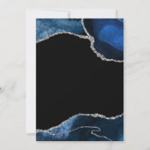 Navy Blue en Silver Agate Virtual Birthday Invitat Kaart (Achterkant)