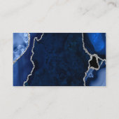 Navy Blue en Silver Agate Wedding Registry Informatiekaartje (Achterkant)