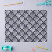 Navy Blue en Silver Art Deco Diamond Pattern Tissuepapier (Craft)