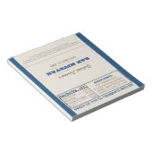 Navy Blue en Silver Bar Mitzvah Snoep Wrappers Notitieblok (Schuin)