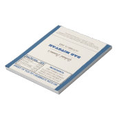 Navy Blue en Silver Bar Mitzvah Snoep Wrappers Notitieblok (Linkerzijde)