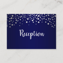 Navy Blue en Silver Confetti Stippen - Receptie