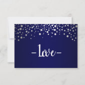 Navy Blue en Silver Confetti Stippen - RSVP (Achterkant)