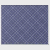 Navy Blue en Silver Geometric Diamond Pattern Cadeaupapier (Vlak)
