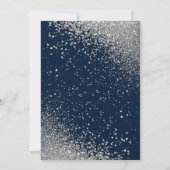 Navy Blue en Silver Glitter Kaart (Achterkant)