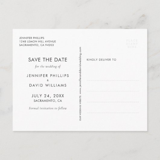 Navy Blue en Silver Glitter Wedding Save the Date Aankondigingskaart (Achterkant)