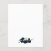 Navy Blue en Silver Ivory Wedding Enclosure Kaart (Achterkant)