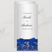 Navy Blue en Silver Lace Programmakaart (Voorkant / Achterkant)