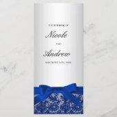 Navy Blue en Silver Lace Programmakaart (Voorkant)