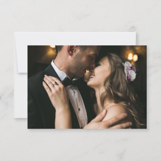 Navy Blue en Silver met hart | Foto terug Save The Date (Achterkant)