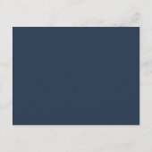 Navy Blue en Silver Modern Script Informatiekaartje (Achterkant)