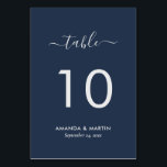 Navy Blue en Silver Modern Script Kaart<br><div class="desc">De persoonlijke blauwe en zilveren trouwlijstkaart van de marine met een modern manuscriptdoopvont. Overeenkomende objecten beschikbaar.</div>