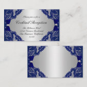 Navy Blue- en Silver-opvangkaarten Informatiekaartje (Voorkant / Achterkant)