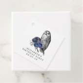 Navy Blue en Silver  Uil Bedankjes Labels (In situ)