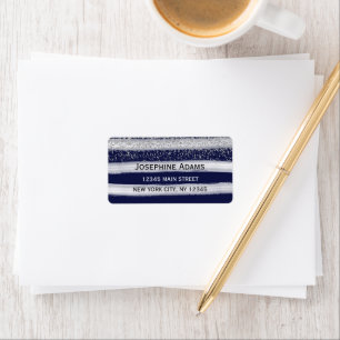 Navy Blue en Silver Wedding Etiket