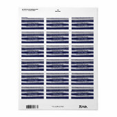 Navy Blue en Silver Wedding Etiket (Full Sheet)