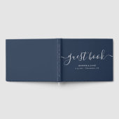 Navy Blue en Silver Wedding Gastenboek (Volledig)