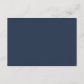 Navy Blue en Silver Wedding Hotel Accommodatie Informatiekaartje (Achterkant)