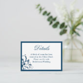 Navy Blue en Silver Wedding Suite Kaart (Staand voorkant)