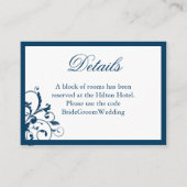 Navy Blue en Silver Wedding Suite Kaart (Voorkant)