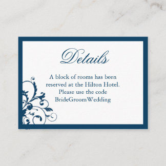 Navy Blue en Silver Wedding Suite Kaart
