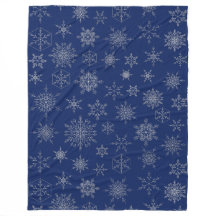 Navy Blue en Silver Xmas Snowflake Winter