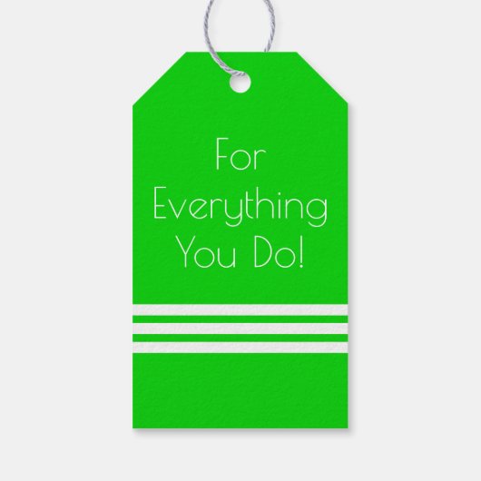 Navy Blue en Summer Green Dank u gepersonaliseerd Cadeaulabel (Achterkant)