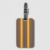 Navy blue en sunny yellow vijf strepenpatroon bagagelabel (Voorkant (verticaal))