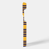 Navy blue en sunny yellow vijf strepenpatroon iPhone hoesje (Linkerkant)