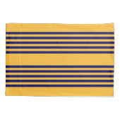 Navy blue en sunny yellow vijf strepenpatroon kussensloop (Achterkant)