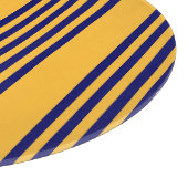 Navy blue en sunny yellow vijf strepenpatroon snijplank (Hoek)
