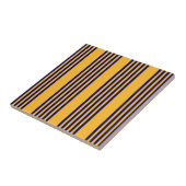 Navy blue en sunny yellow vijf strepenpatroon tegeltje (Zijkant)