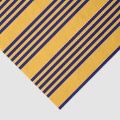 Navy blue en sunny yellow vijf strepenpatroon tissuepapier (Detail)