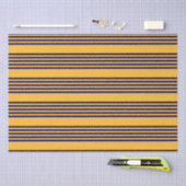Navy blue en sunny yellow vijf strepenpatroon tissuepapier (Craft)