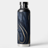 Navy Blue en Tan gemarmerd geen plastic Waterfles (Links)