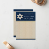 Navy blue en Tan Star van David Dank u wel Notitiekaartje (Voorkant / Achterkant in situ)