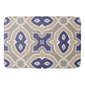Navy Blue en Taupe Moroccan Badmat (Voorkant)