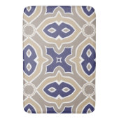 Navy Blue en Taupe Moroccan Badmat (Voorkant Verticaal)