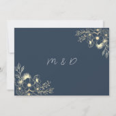 Navy Blue en Terracotta bruiloft Kaart (Achterkant)