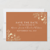 Navy Blue en Terracotta bruiloft redden de datum Save The Date (Voorkant)