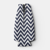 Navy Blue en Turquoise Chevron Monogram Flesjeskoeler (Achterkant)