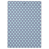 Navy Blue en Turquoise Ikat Patroon Monogram Klembord (Achterkant)