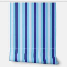 Navy Blue en Turquoise Stripes Badkamer Behang