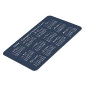 Navy Blue en White 2023-kalender met aangepaste te Magneet (Linkerzijde)
