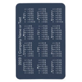 Navy Blue en White 2023-kalender met aangepaste te Magneet (Verticaal)