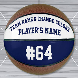 Navy Blue en White - Aangepaste Basketball Ball Basketbal